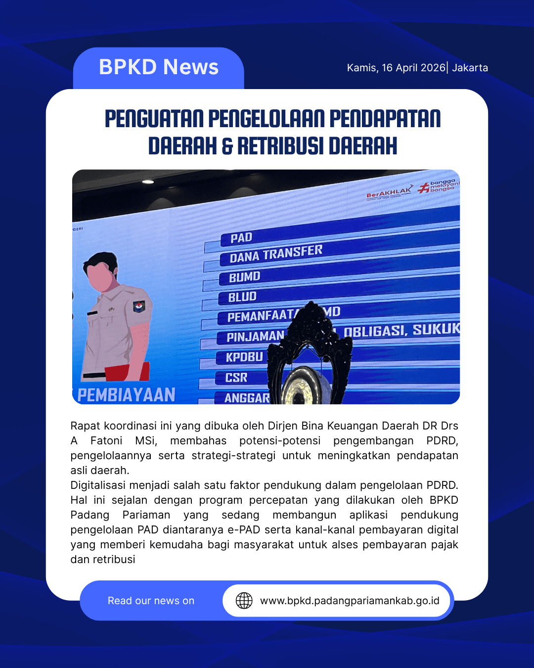 Penguatan dan Pengelolaan Pendapatan Daerah dan Retribusi Daerah